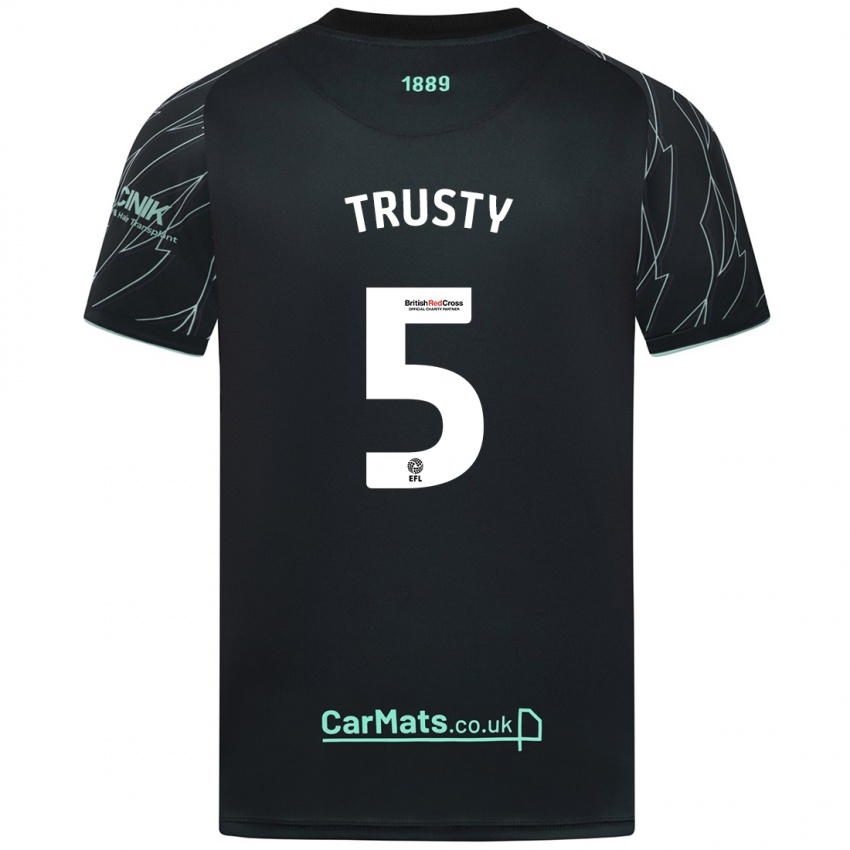 Niño Camiseta Auston Trusty #5 Negro Verde 2ª Equipación 2024/25 La Camisa