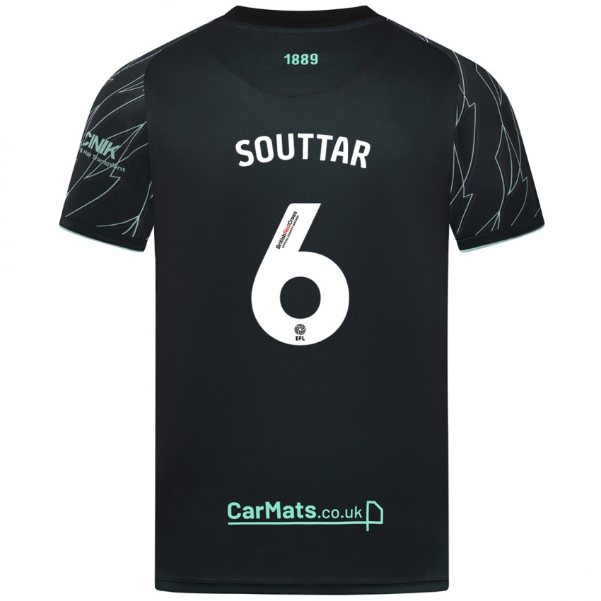 Niño Camiseta Harry Souttar #6 Negro Verde 2ª Equipación 2024/25 La Camisa