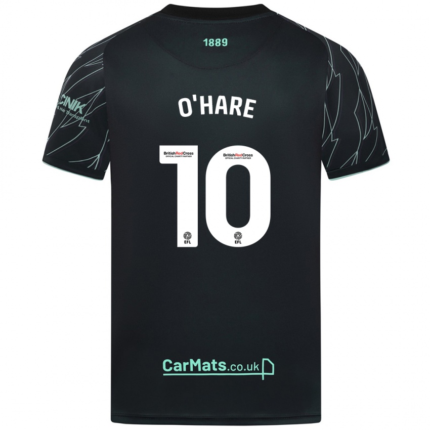 Niño Camiseta Callum O'hare #10 Negro Verde 2ª Equipación 2024/25 La Camisa