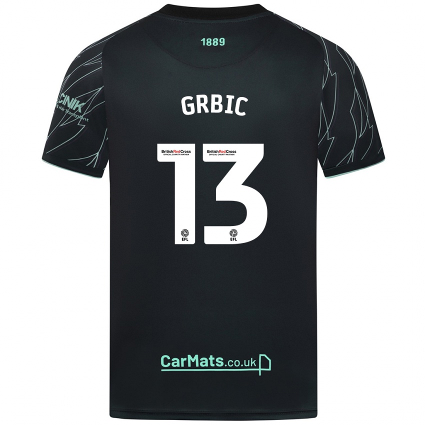 Niño Camiseta Ivo Grbic #13 Negro Verde 2ª Equipación 2024/25 La Camisa