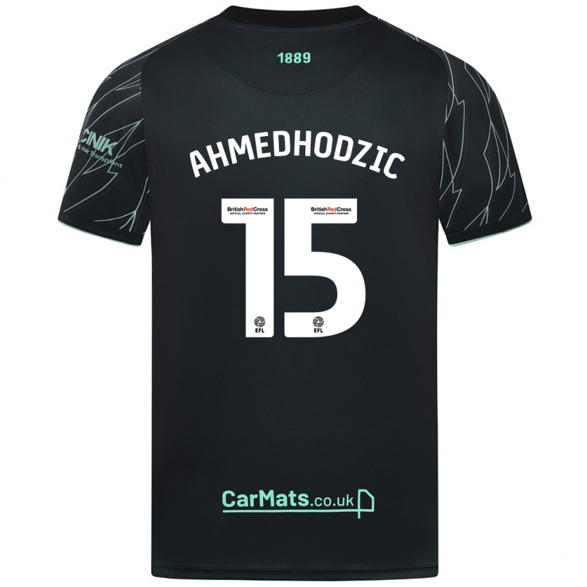 Niño Camiseta Anel Ahmedhodzic #15 Negro Verde 2ª Equipación 2024/25 La Camisa