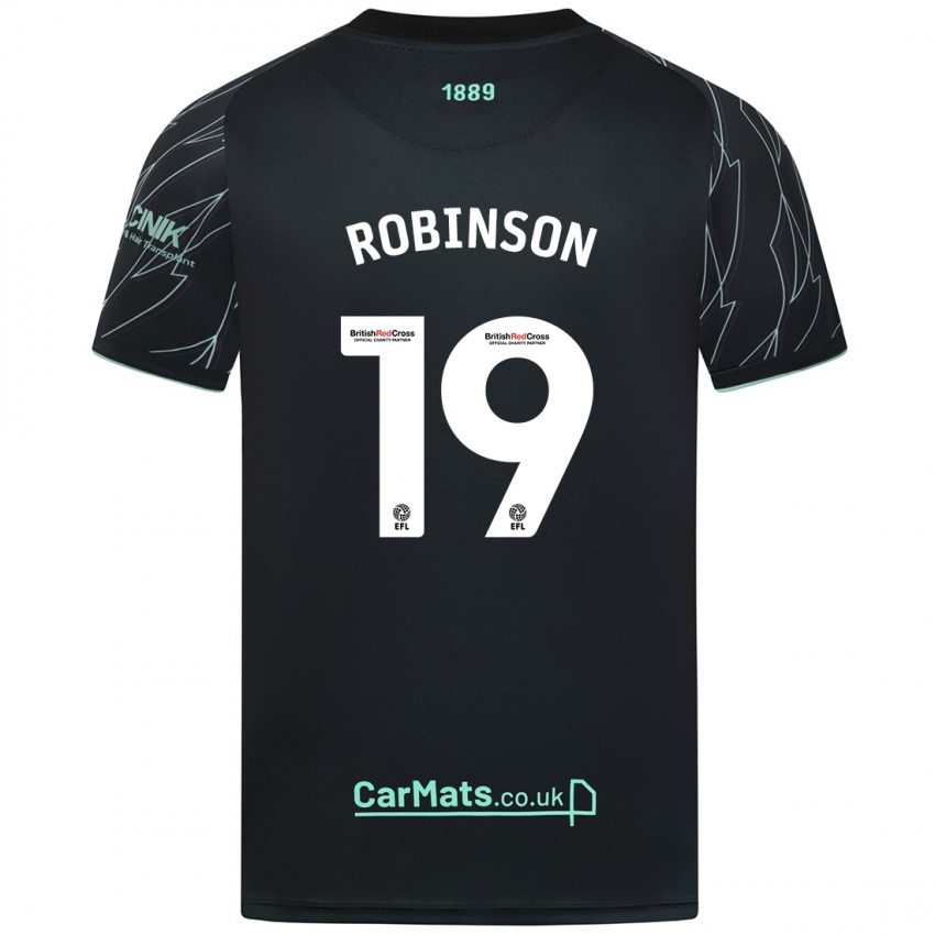 Niño Camiseta Jack Robinson #19 Negro Verde 2ª Equipación 2024/25 La Camisa