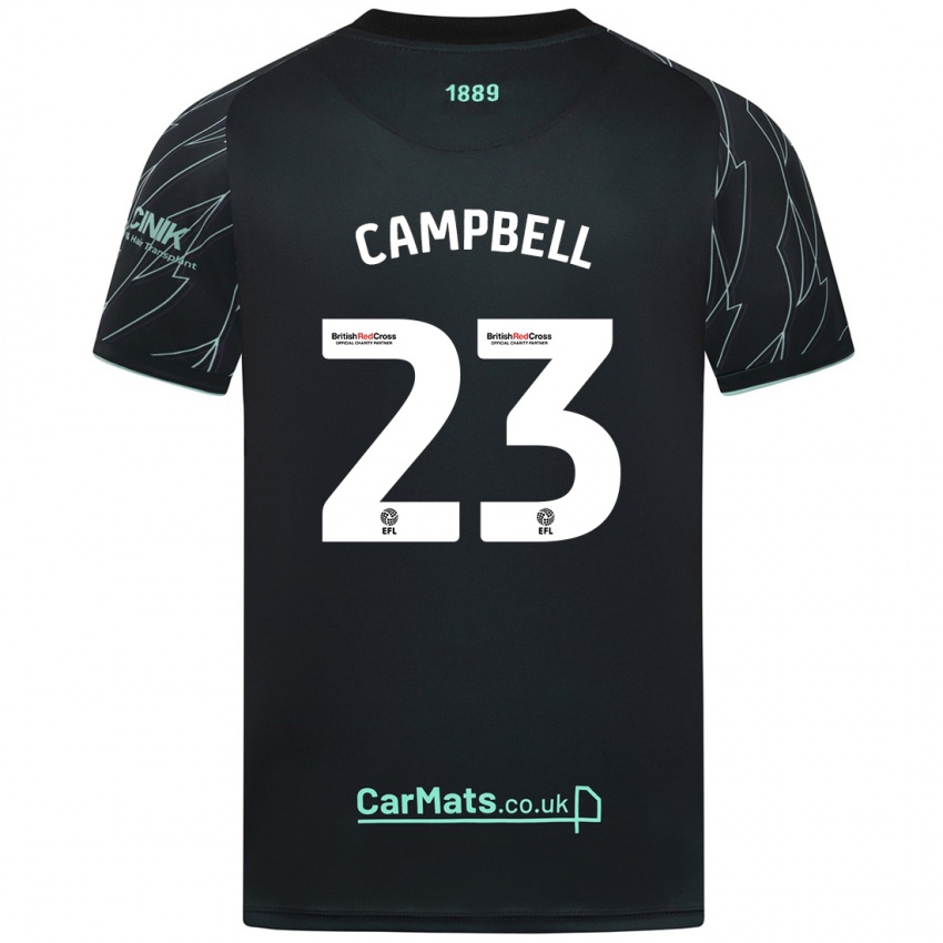 Niño Camiseta Tyrese Campbell #23 Negro Verde 2ª Equipación 2024/25 La Camisa