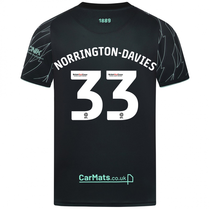 Niño Camiseta Rhys Norrington-Davies #33 Negro Verde 2ª Equipación 2024/25 La Camisa