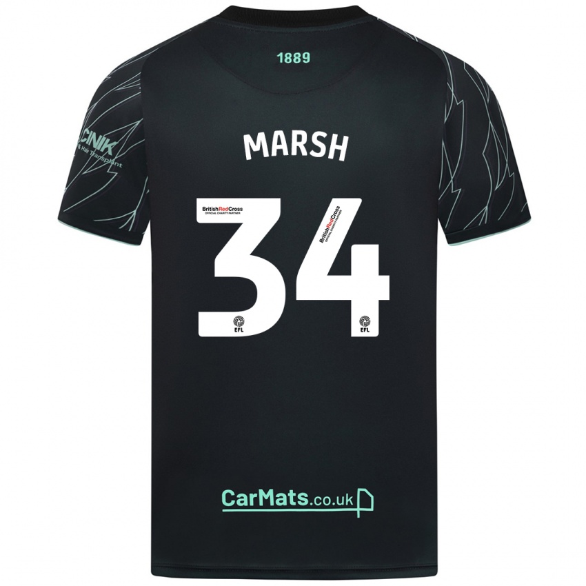 Niño Camiseta Louie Marsh #34 Negro Verde 2ª Equipación 2024/25 La Camisa