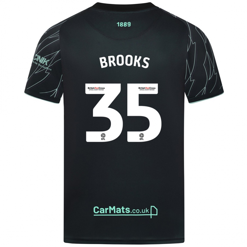 Niño Camiseta Andre Brooks #35 Negro Verde 2ª Equipación 2024/25 La Camisa