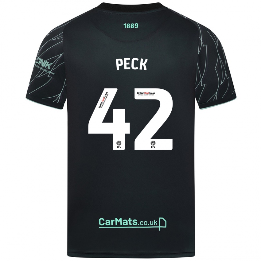 Niño Camiseta Sydie Peck #42 Negro Verde 2ª Equipación 2024/25 La Camisa