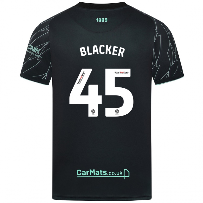 Niño Camiseta Billy Blacker #45 Negro Verde 2ª Equipación 2024/25 La Camisa