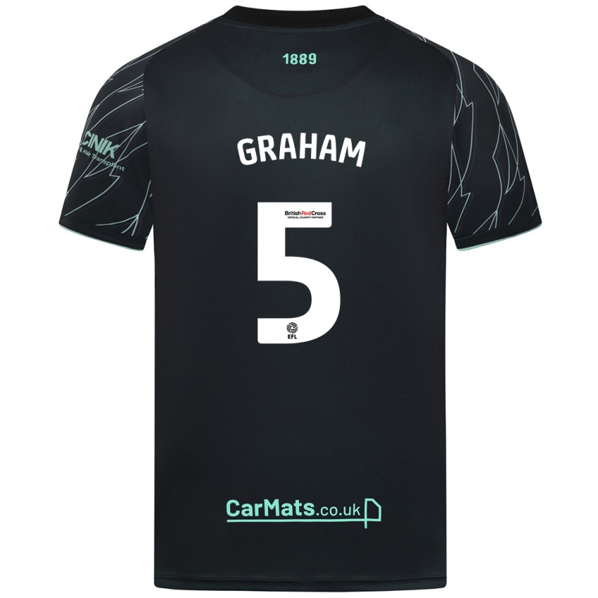 Niño Camiseta Molly Graham #5 Negro Verde 2ª Equipación 2024/25 La Camisa