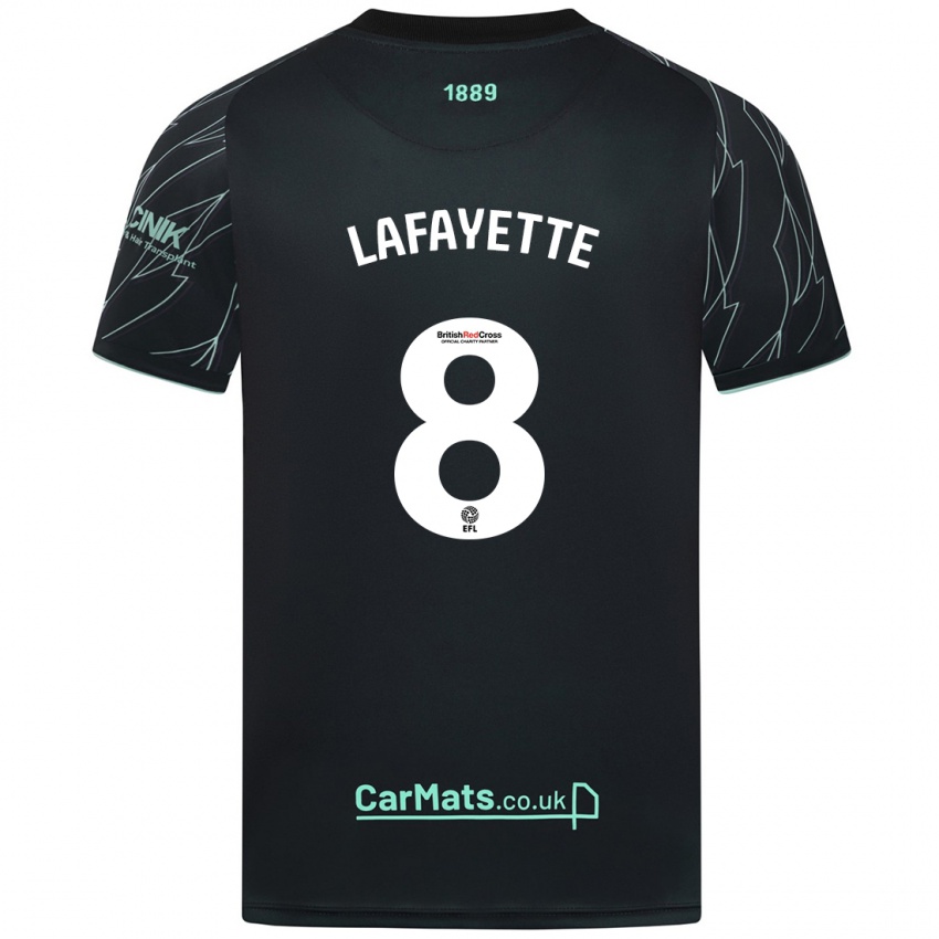 Niño Camiseta Abbie Lafayette #8 Negro Verde 2ª Equipación 2024/25 La Camisa