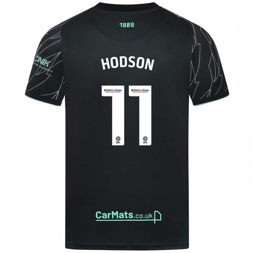 Niño Camiseta Ashley Hodson #11 Negro Verde 2ª Equipación 2024/25 La Camisa