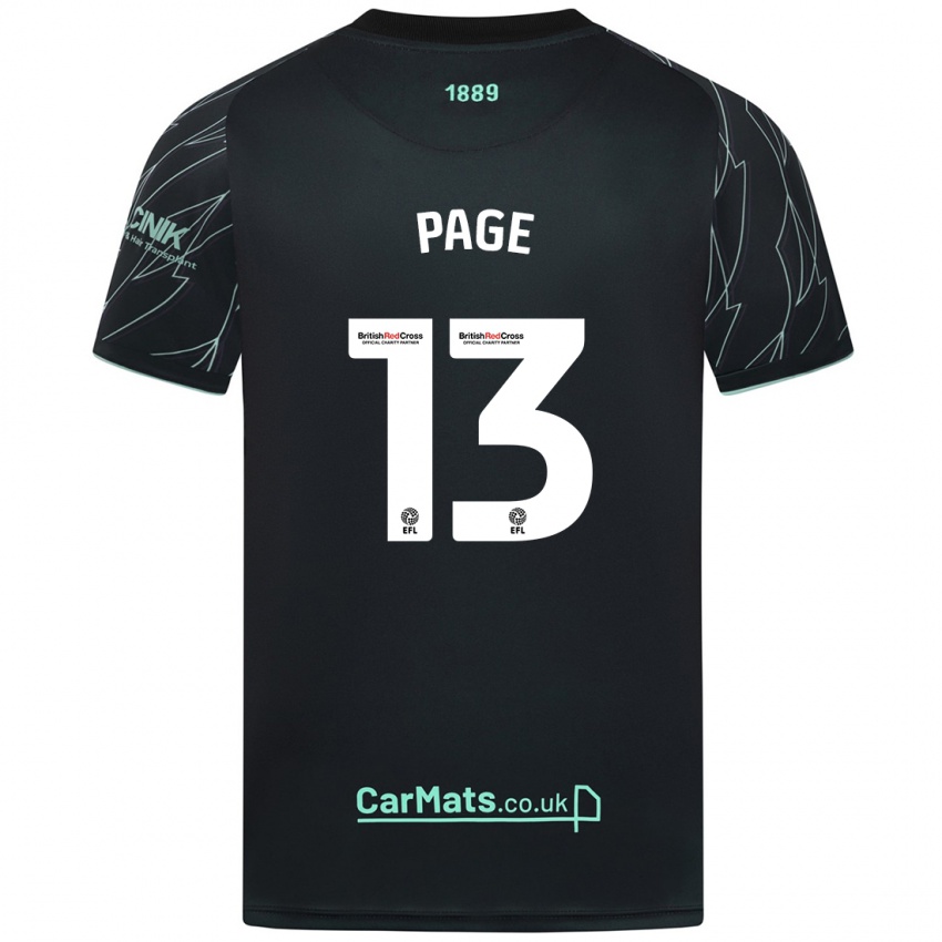 Niño Camiseta Olivia Page #13 Negro Verde 2ª Equipación 2024/25 La Camisa