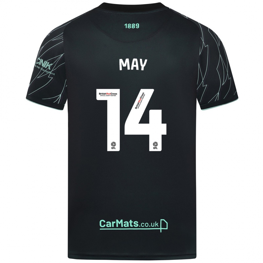 Niño Camiseta Ellie May #14 Negro Verde 2ª Equipación 2024/25 La Camisa