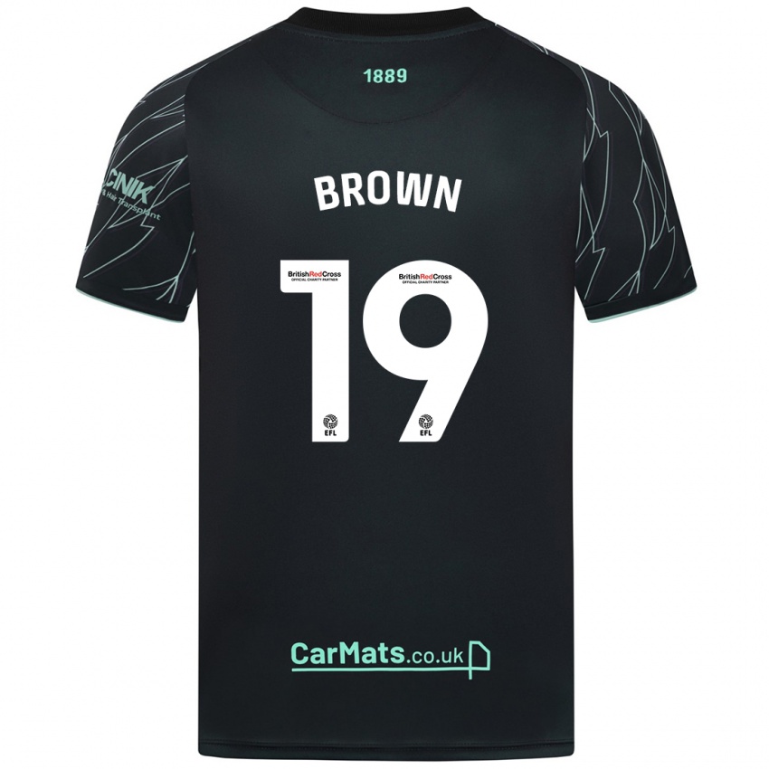 Niño Camiseta Alanta Brown #19 Negro Verde 2ª Equipación 2024/25 La Camisa