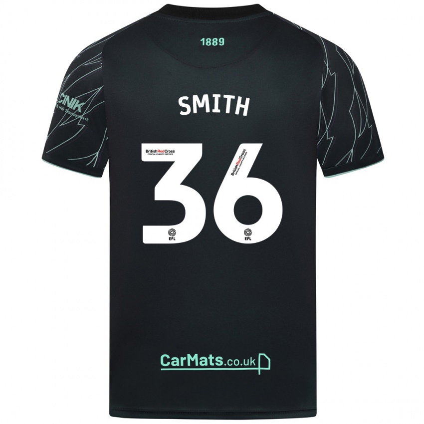 Niño Camiseta Joshua Smith #36 Negro Verde 2ª Equipación 2024/25 La Camisa