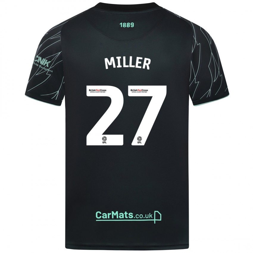 Niño Camiseta Lara Miller #27 Negro Verde 2ª Equipación 2024/25 La Camisa