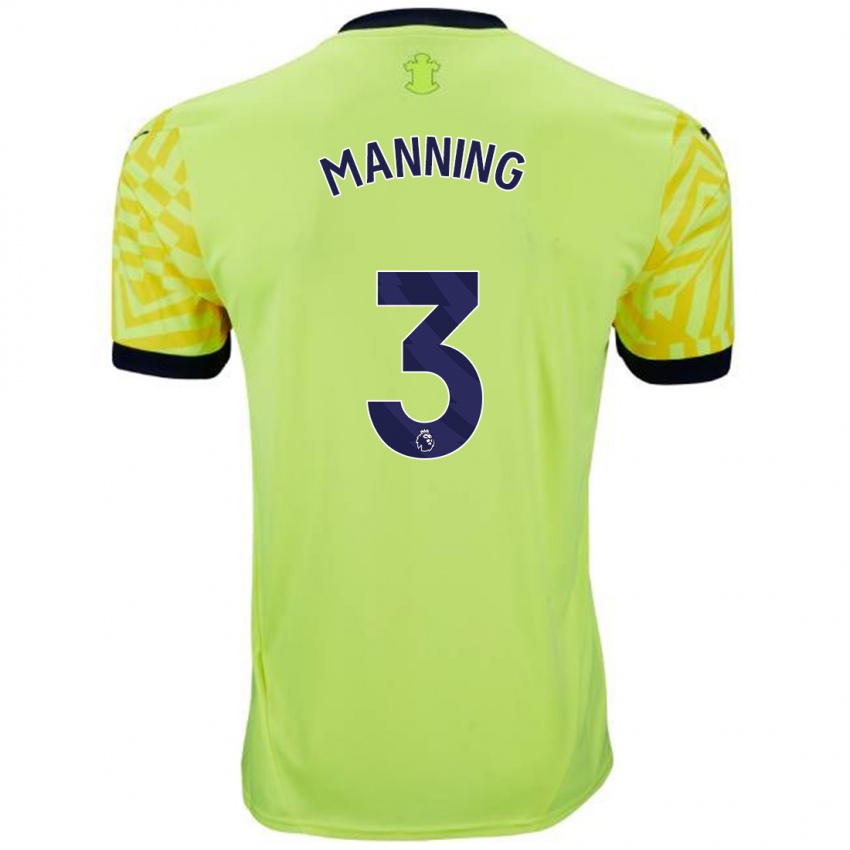 Niño Camiseta Ryan Manning #3 Amarillo 2ª Equipación 2024/25 La Camisa