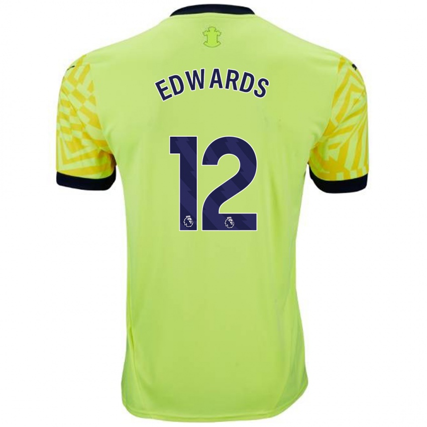 Niño Camiseta Ronnie Edwards #12 Amarillo 2ª Equipación 2024/25 La Camisa