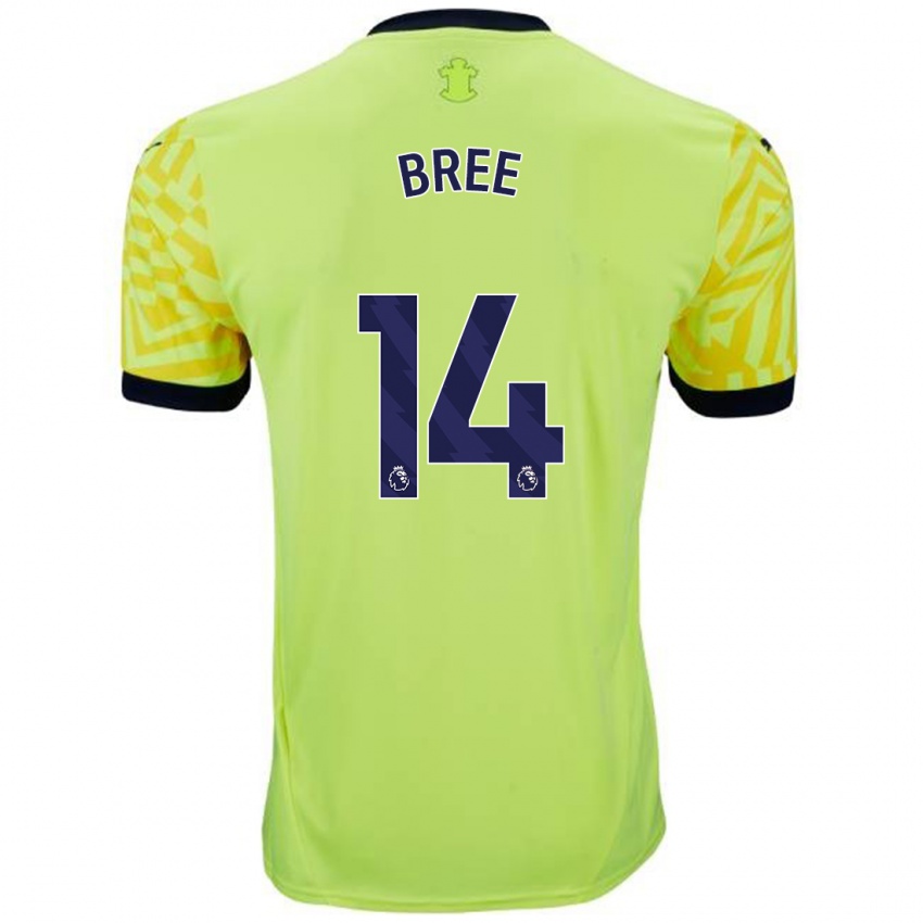 Niño Camiseta James Bree #14 Amarillo 2ª Equipación 2024/25 La Camisa