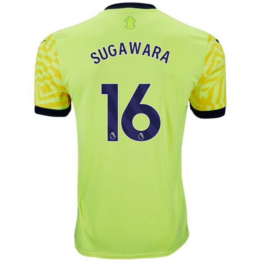 Niño Camiseta Yukinari Sugawara #16 Amarillo 2ª Equipación 2024/25 La Camisa