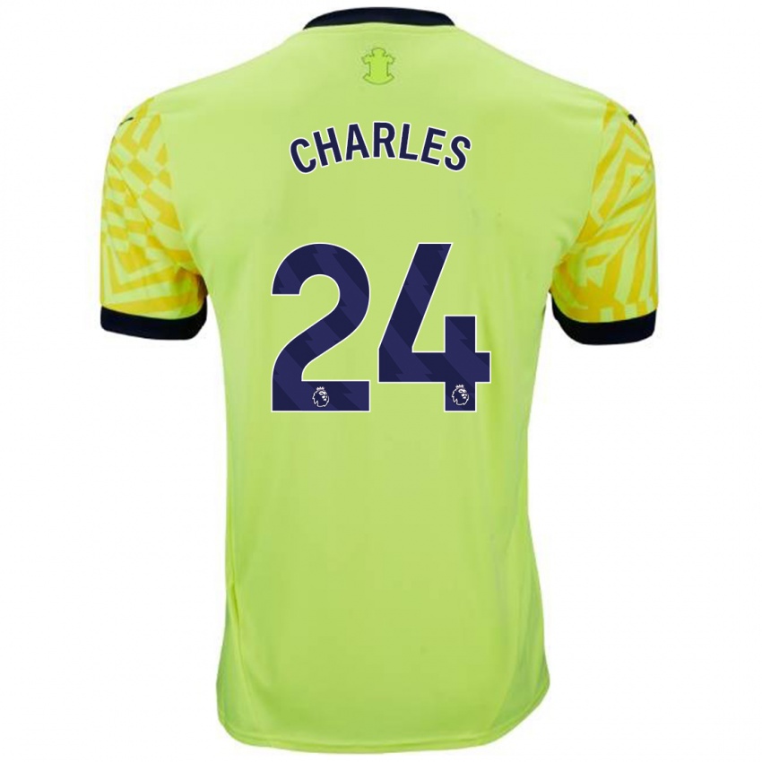 Niño Camiseta Shea Charles #24 Amarillo 2ª Equipación 2024/25 La Camisa