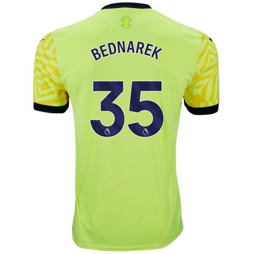 Niño Camiseta Jan Bednarek #35 Amarillo 2ª Equipación 2024/25 La Camisa