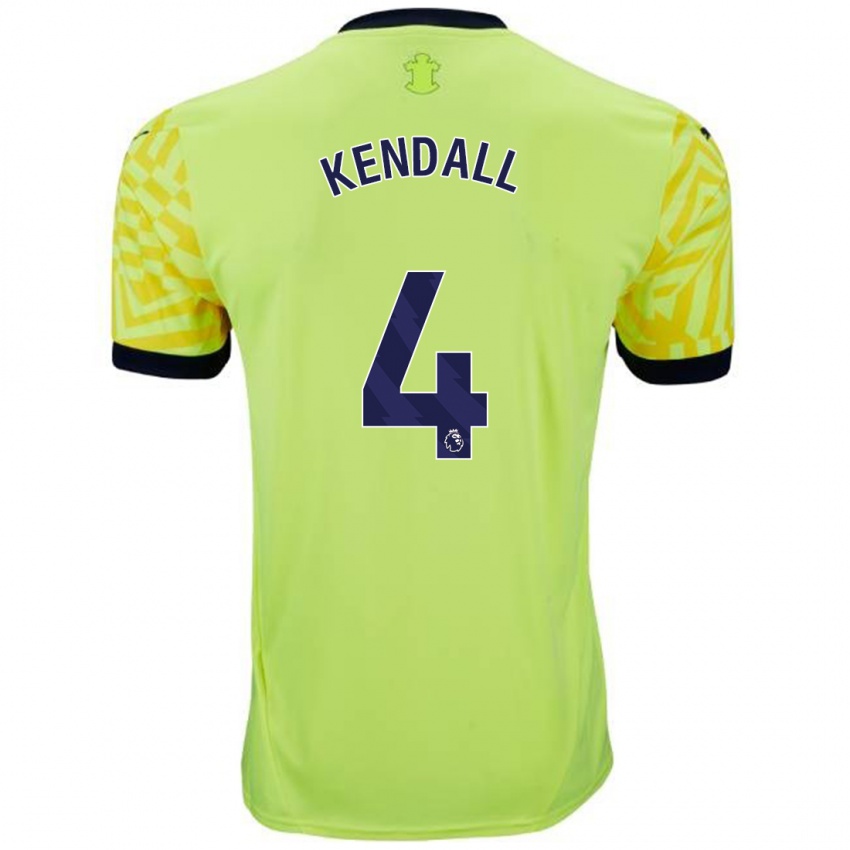 Niño Camiseta Lucia Kendall #4 Amarillo 2ª Equipación 2024/25 La Camisa