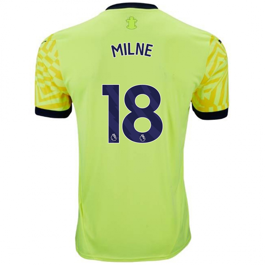 Niño Camiseta Isabel Milne #18 Amarillo 2ª Equipación 2024/25 La Camisa