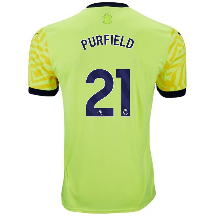 Niño Camiseta Jemma Purfield #21 Amarillo 2ª Equipación 2024/25 La Camisa