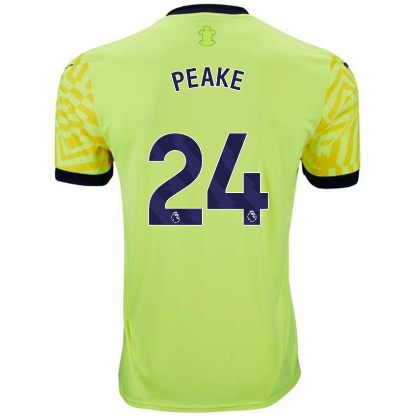 Niño Camiseta Paige Peake #24 Amarillo 2ª Equipación 2024/25 La Camisa