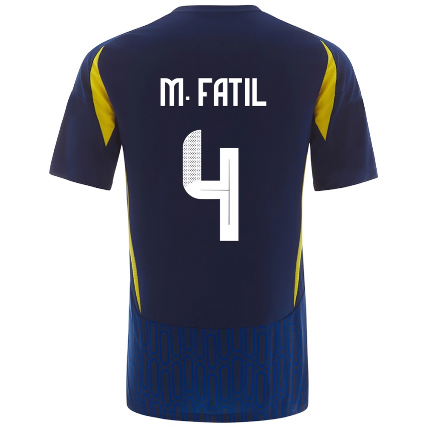 Niño Camiseta Mohammed Al-Fatil #4 Azul Amarillo 2ª Equipación 2024/25 La Camisa