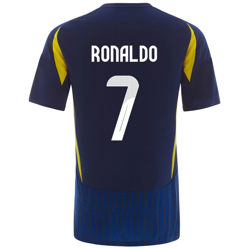 Niño Camiseta Cristiano Ronaldo #7 Azul Amarillo 2ª Equipación 2024/25 La Camisa