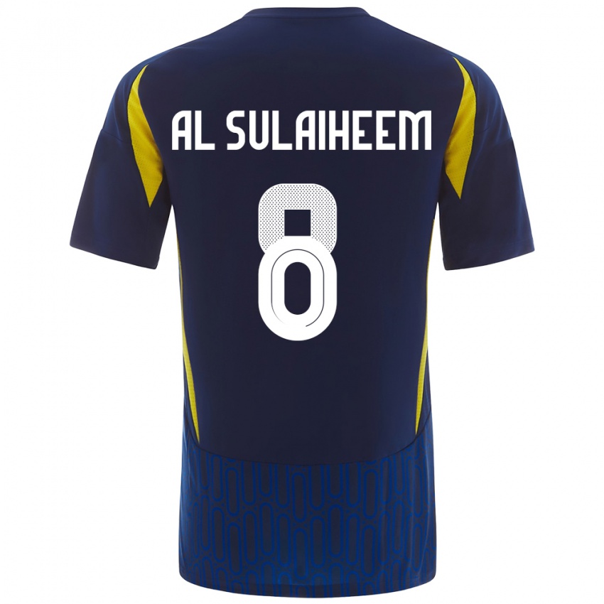 Niño Camiseta Abdulmajeed Al-Sulayhim #8 Azul Amarillo 2ª Equipación 2024/25 La Camisa