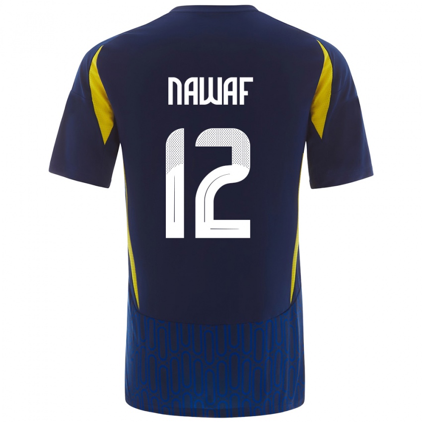 Niño Camiseta Nawaf Al-Boushal #12 Azul Amarillo 2ª Equipación 2024/25 La Camisa