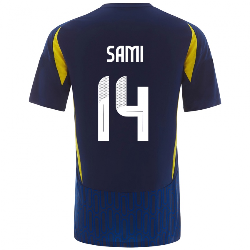 Niño Camiseta Sami Al-Najei #14 Azul Amarillo 2ª Equipación 2024/25 La Camisa