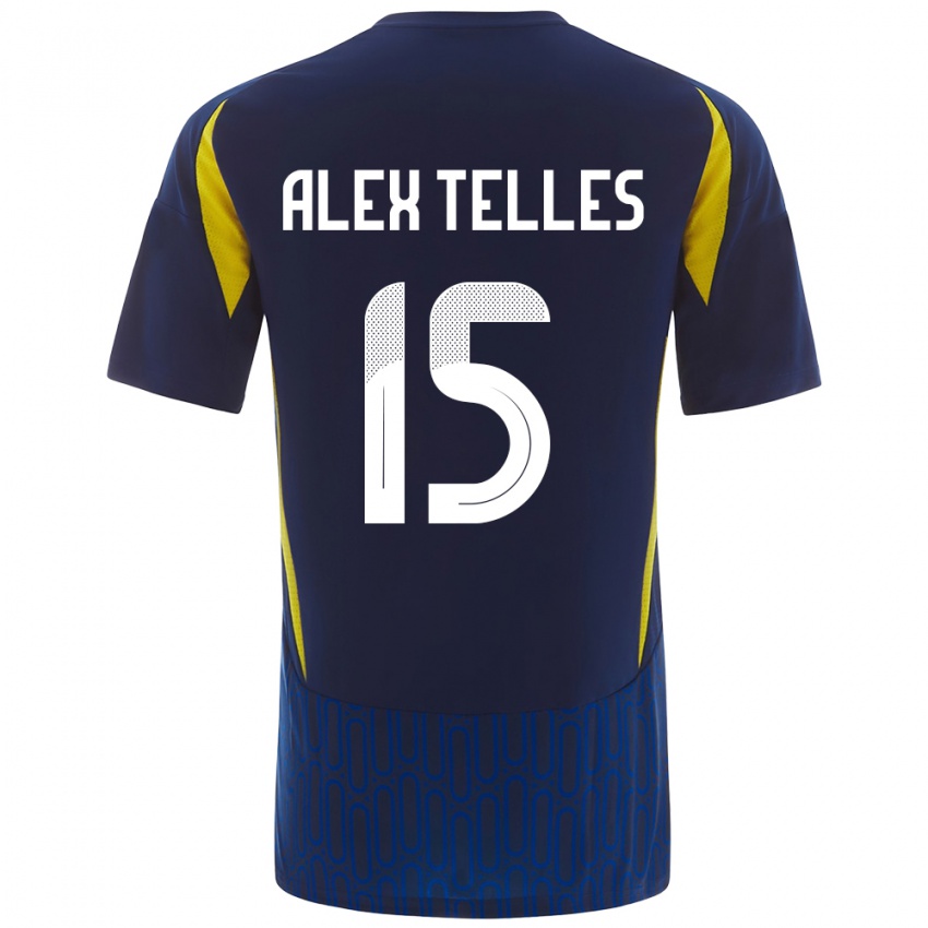 Niño Camiseta Alex Telles #15 Azul Amarillo 2ª Equipación 2024/25 La Camisa