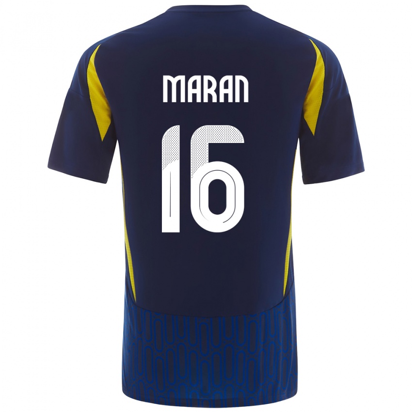 Niño Camiseta Mohammed Maran #16 Azul Amarillo 2ª Equipación 2024/25 La Camisa