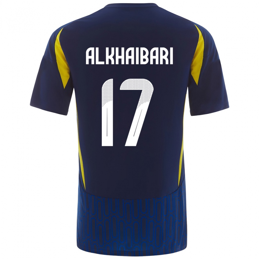 Niño Camiseta Abdullah Al-Khaibari #17 Azul Amarillo 2ª Equipación 2024/25 La Camisa