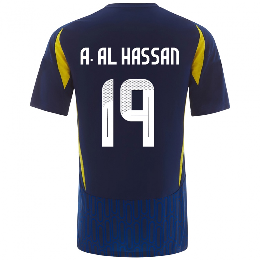 Niño Camiseta Ali Al-Hassan #19 Azul Amarillo 2ª Equipación 2024/25 La Camisa