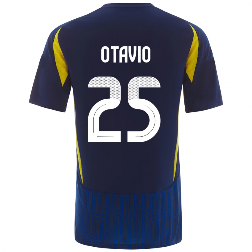 Niño Camiseta Otavio #25 Azul Amarillo 2ª Equipación 2024/25 La Camisa