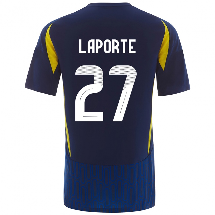 Niño Camiseta Aymeric Laporte #27 Azul Amarillo 2ª Equipación 2024/25 La Camisa