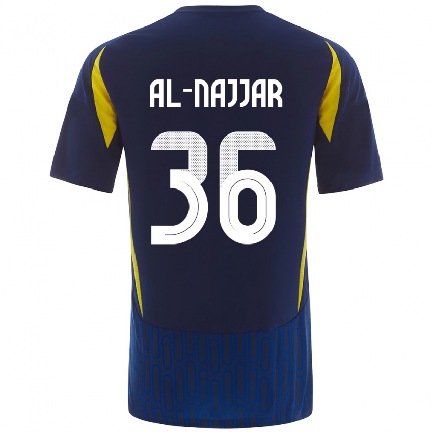 Niño Camiseta Raghed Al-Najjar #36 Azul Amarillo 2ª Equipación 2024/25 La Camisa