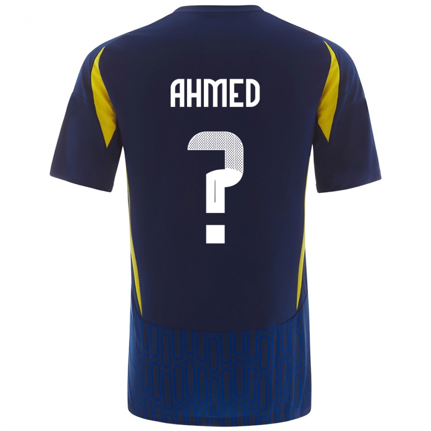 Niño Camiseta Al Anood Ahmed #0 Azul Amarillo 2ª Equipación 2024/25 La Camisa