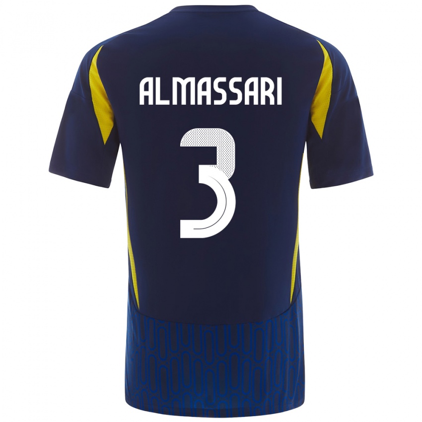 Niño Camiseta Wadha Almassari #3 Azul Amarillo 2ª Equipación 2024/25 La Camisa