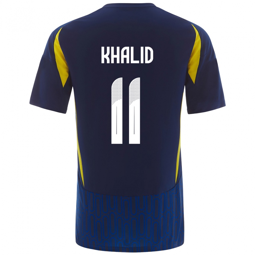 Niño Camiseta Khalid Al-Ghannam #11 Azul Amarillo 2ª Equipación 2024/25 La Camisa