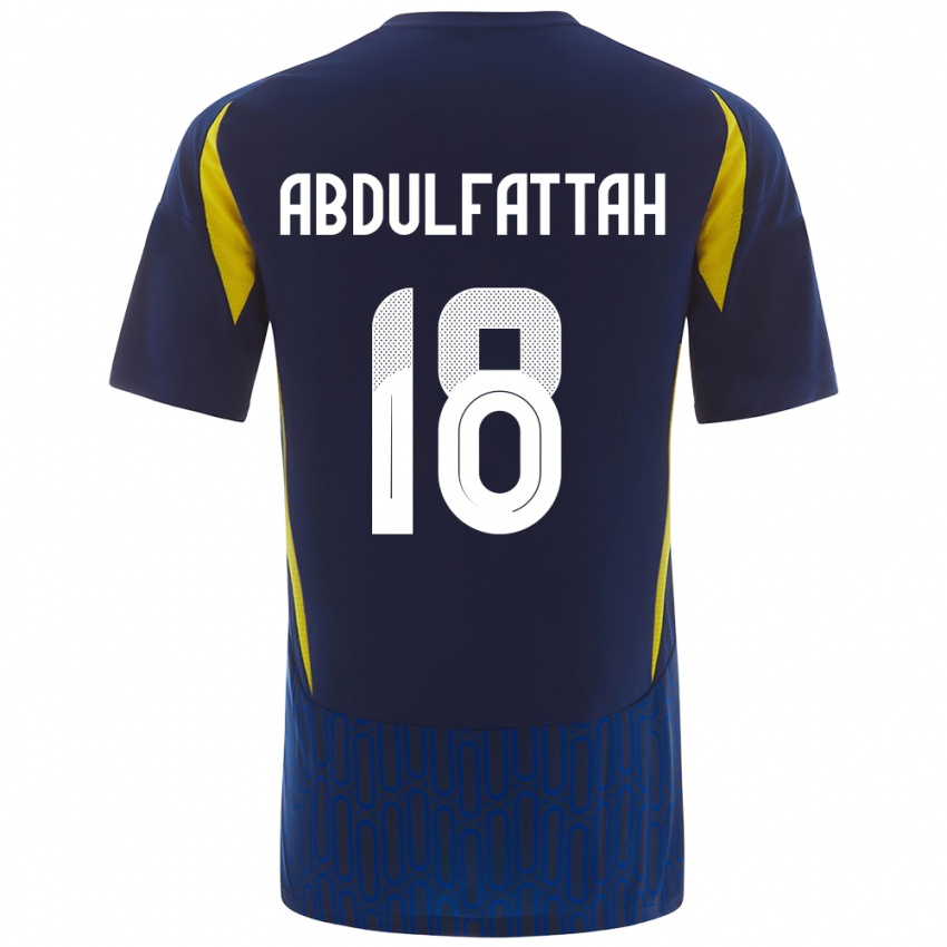 Niño Camiseta Abdulfattah Adam #18 Azul Amarillo 2ª Equipación 2024/25 La Camisa