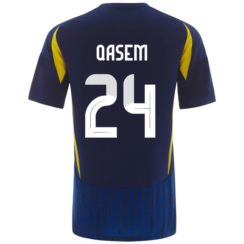 Niño Camiseta Mohammed Qasem #24 Azul Amarillo 2ª Equipación 2024/25 La Camisa