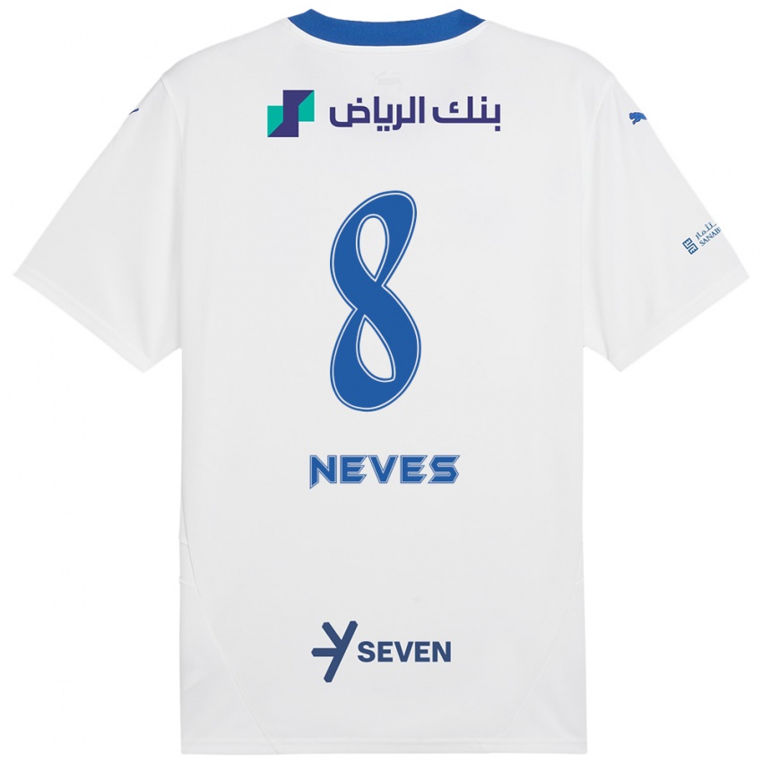 Niño Camiseta Rúben Neves #8 Blanco Azul 2ª Equipación 2024/25 La Camisa