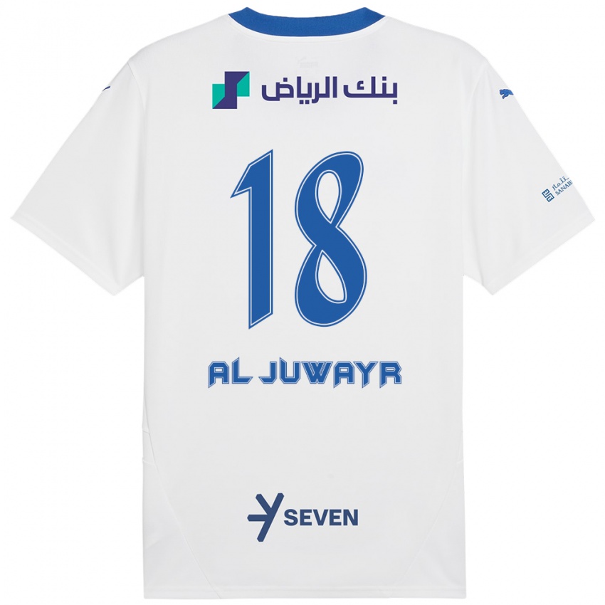 Niño Camiseta Musab Al-Juwayr #18 Blanco Azul 2ª Equipación 2024/25 La Camisa