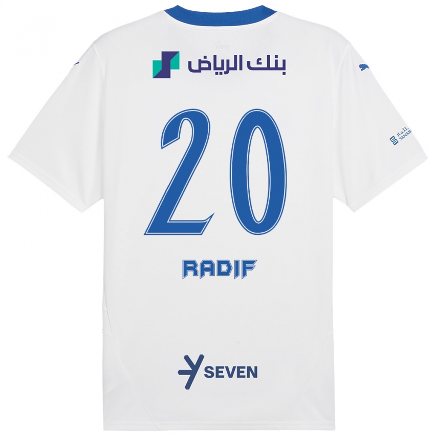 Niño Camiseta Abdullah Radif #20 Blanco Azul 2ª Equipación 2024/25 La Camisa